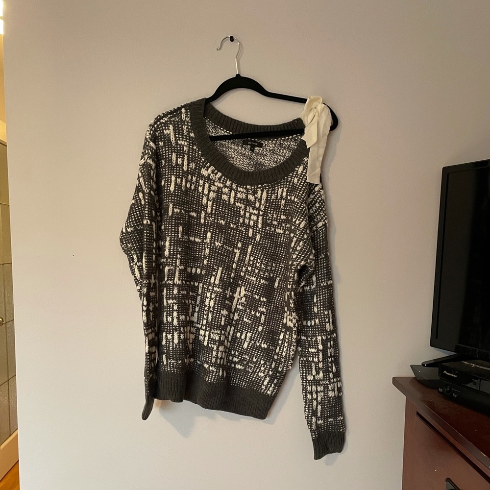 Grey one cold shoulder sweater